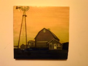"Windmill" 8" x 8" Oil on Wood